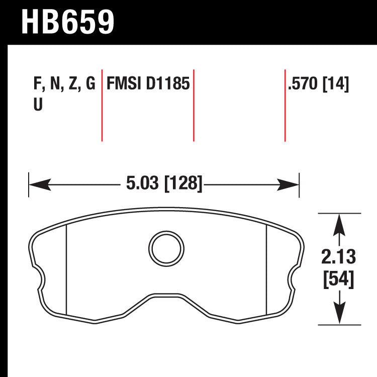 Hawk HB659G.570 Racing Pad - DTC-60 Compound