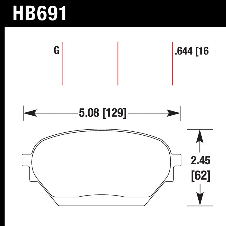 Hawk HB691G.644 Racing Pad - DTC-60 Compound