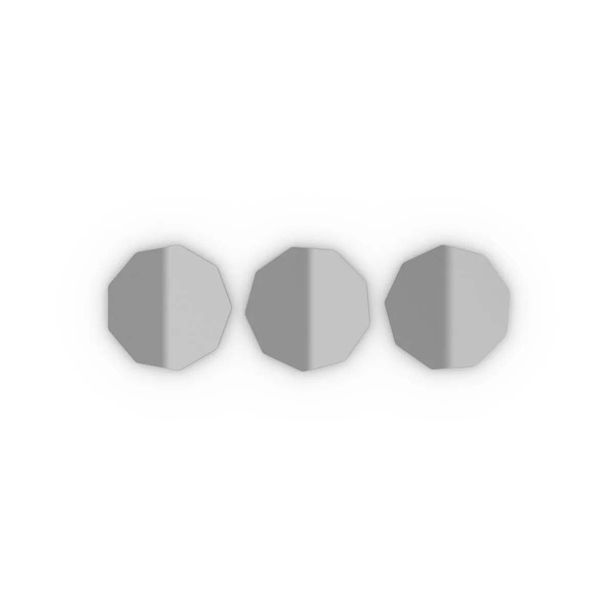 Garmin Catalyst 2 Adhesive Disk 3-pack showing three metallic adhesive mounting disks for use with the Garmin low-profile magnetic mount system.