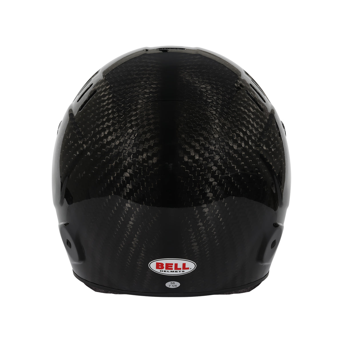 Bell BR8 Ultra helmet in Black, rear view showing Venturi airflow vents and shell curvature