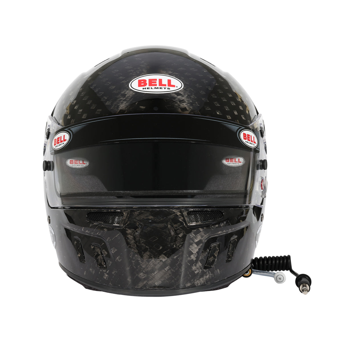Bell GT6 RD Ultra RD-4C helmet in Black, front view showing wide eyeport and SmartLock shield mechanism