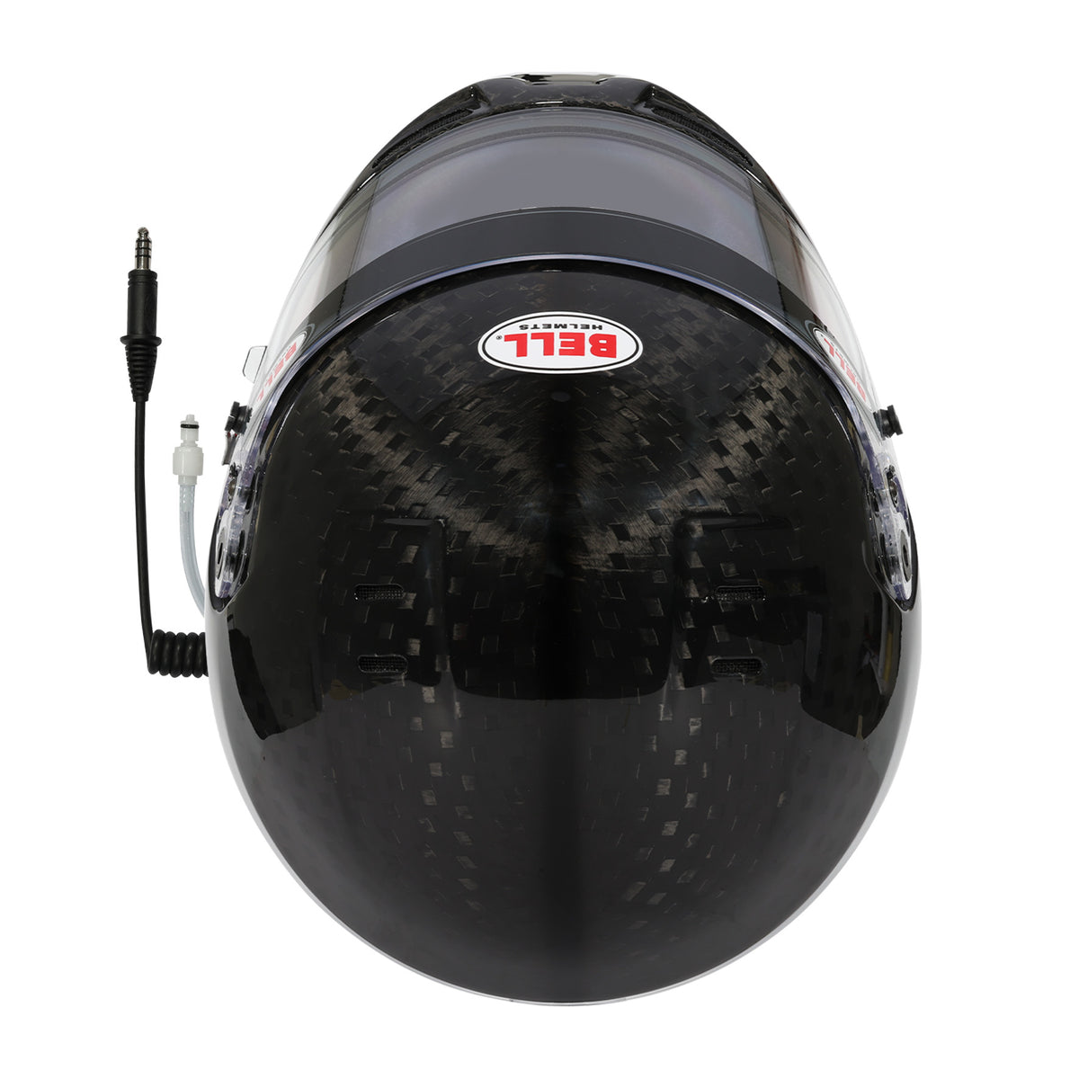 Bell GT6 RD Ultra RD-4C helmet in Black, top view showing shell profile and optional air intake mounting points
