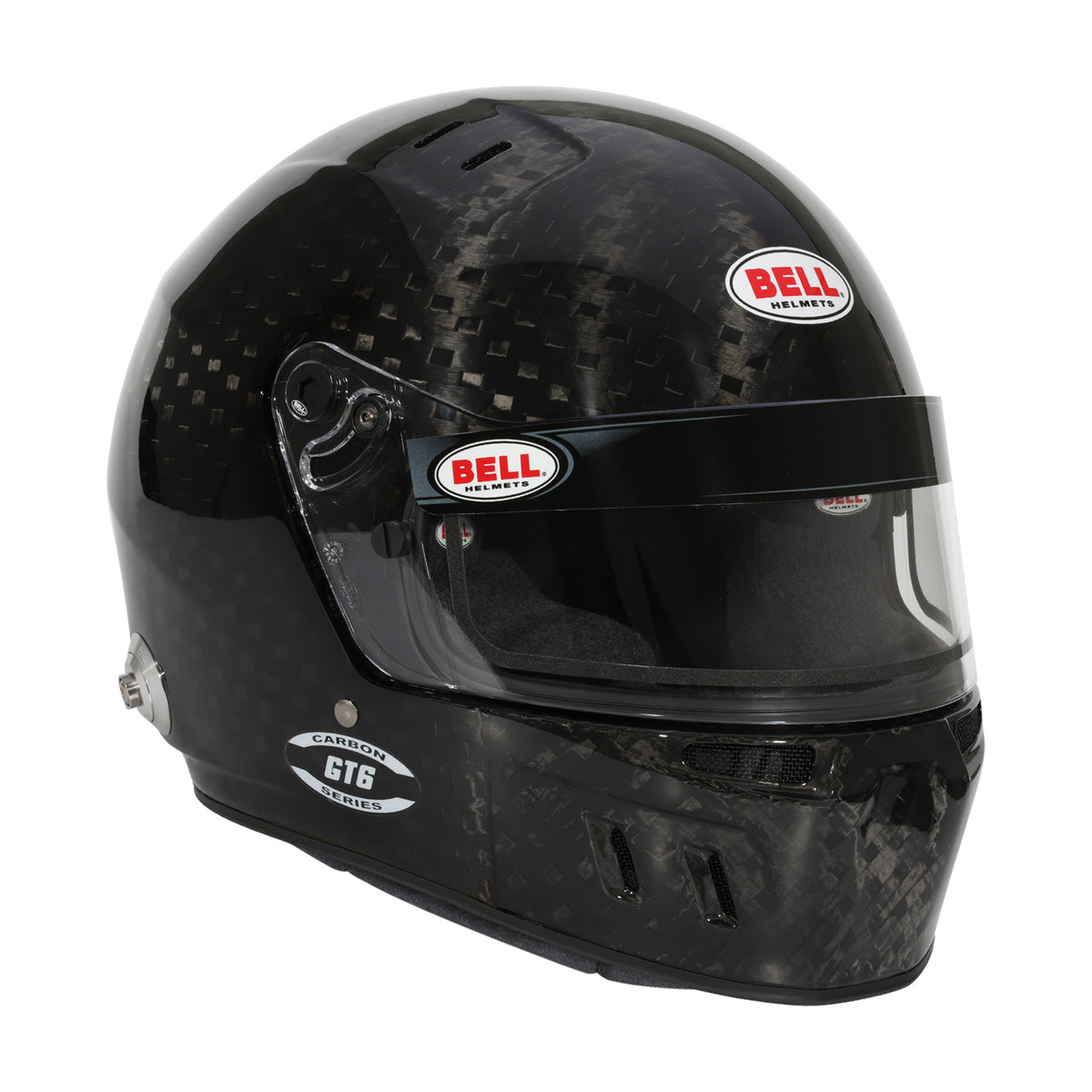 Bell GT6 RD Ultra RD-4C helmet in Black, right-front profile showing eyeport edge and shield seal