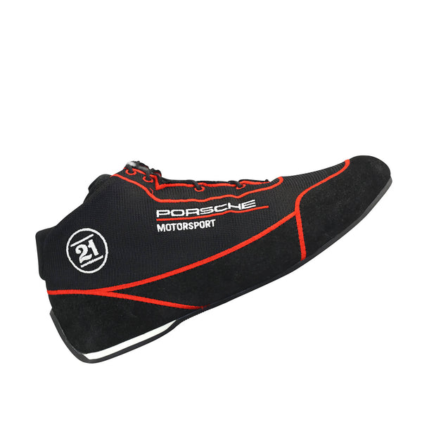 Stand21 Porsche Black Red Handmade Leather Racing Shoes Men’s Size US 9 EU 42 Porsche Rennsport Vintage Boots | shopstand21 main image 4