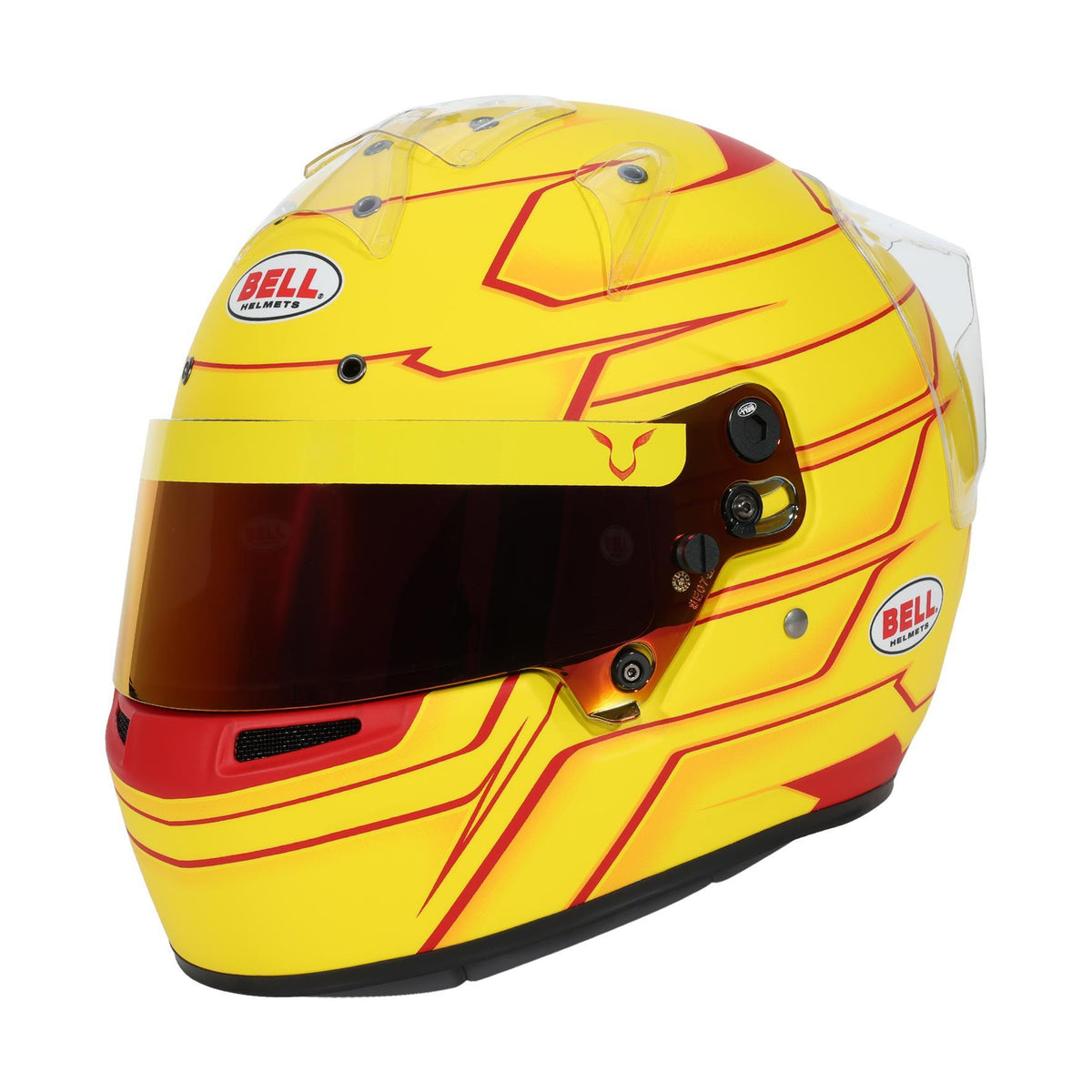Bell KC7-CMR Pro Lewis Hamilton karting helmet in yellow and red, CMR-2016 homologated