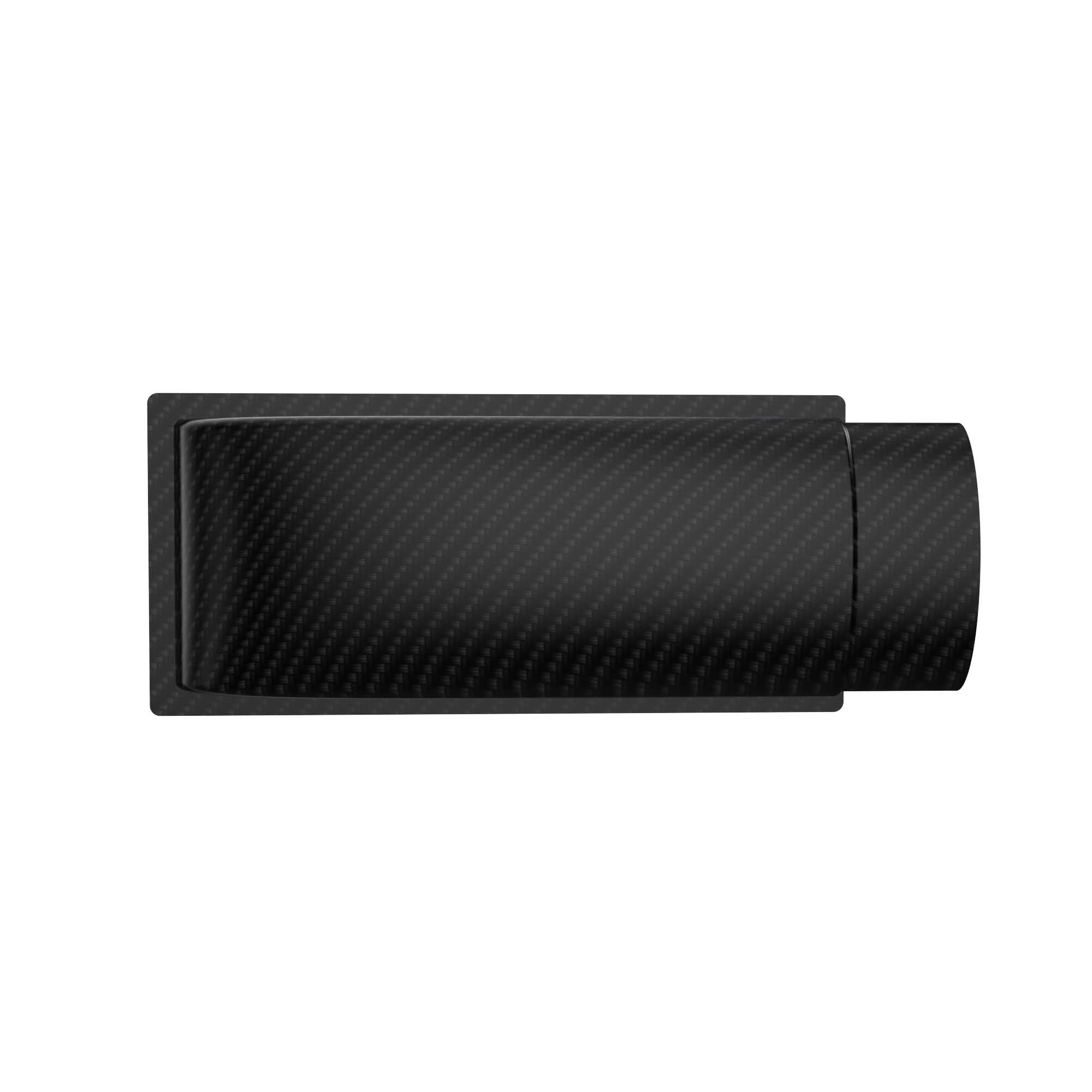 Front view of Chillout Systems 3-inch ultra slimline carbon fiber intake plenum opening