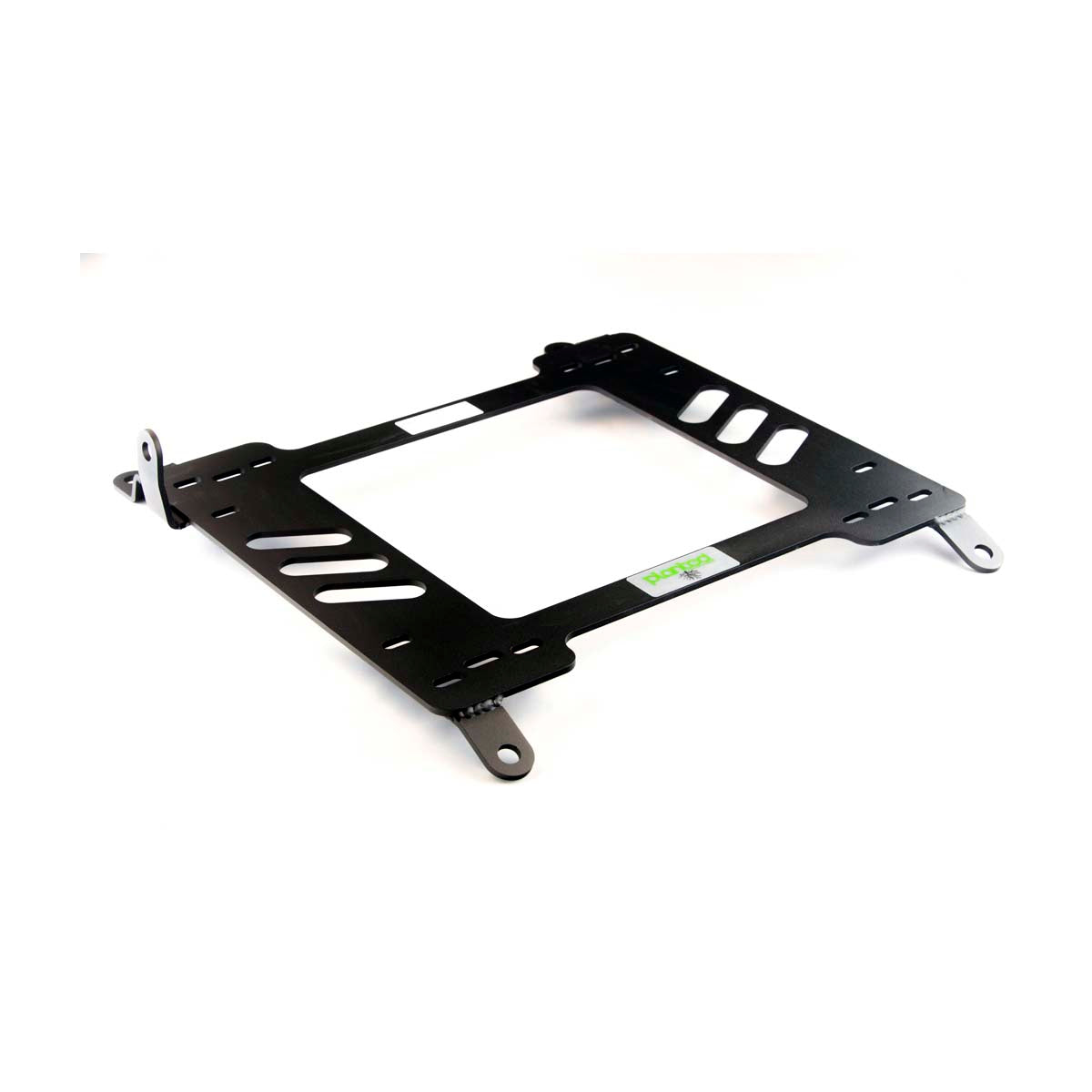 Planted low-mount seat bracket for 2003-2007 Infiniti G35 (V35), driver side, black powder-coated steel