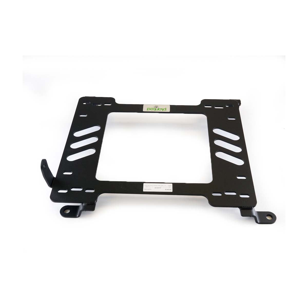 Vehicle-specific floor mounting base for 2006-2012 Mitsubishi Eclipse, passenger side, shown with Planted top plate