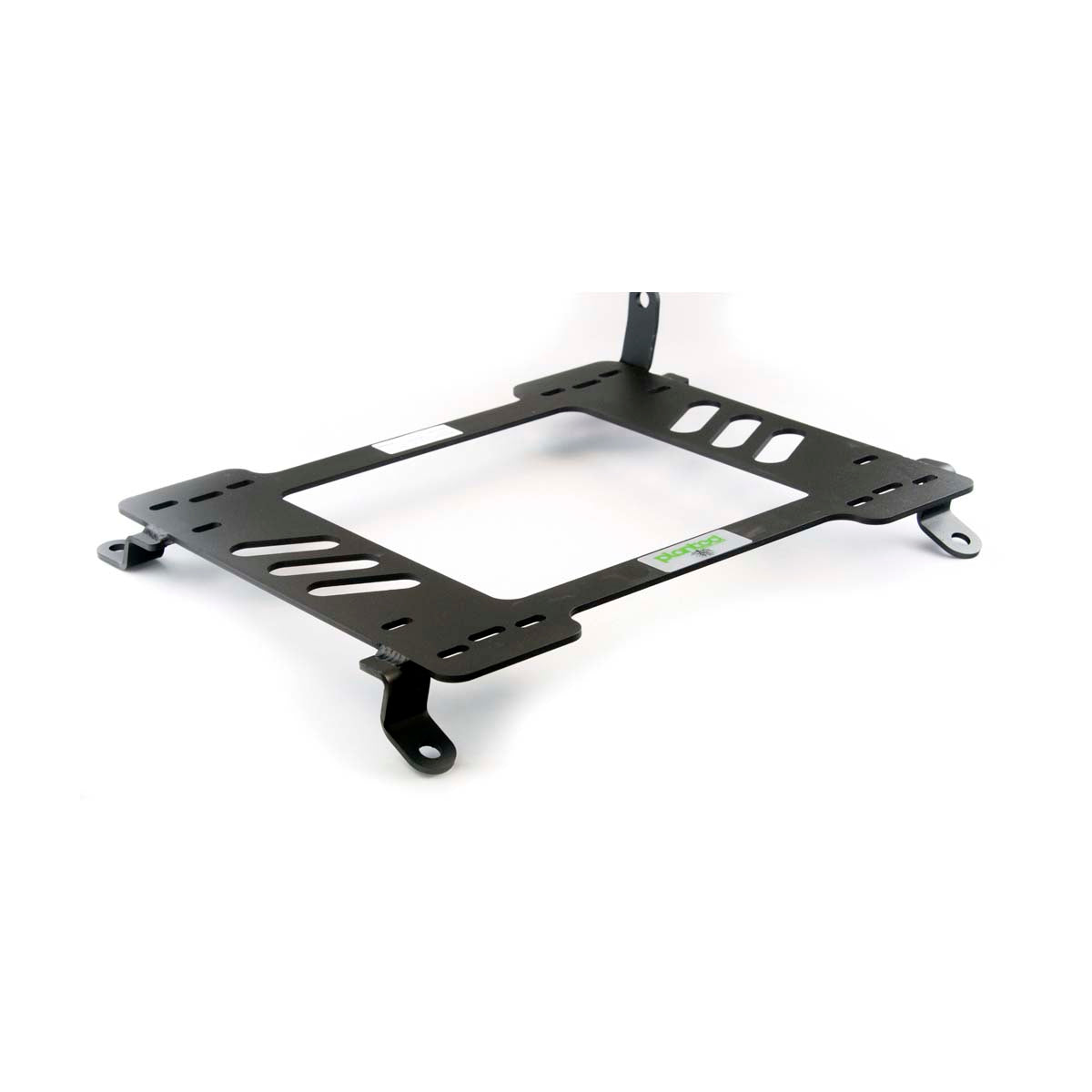 Vehicle-specific floor mounting base for 2005-2011 Toyota Yaris, passenger side, shown with Planted top plate