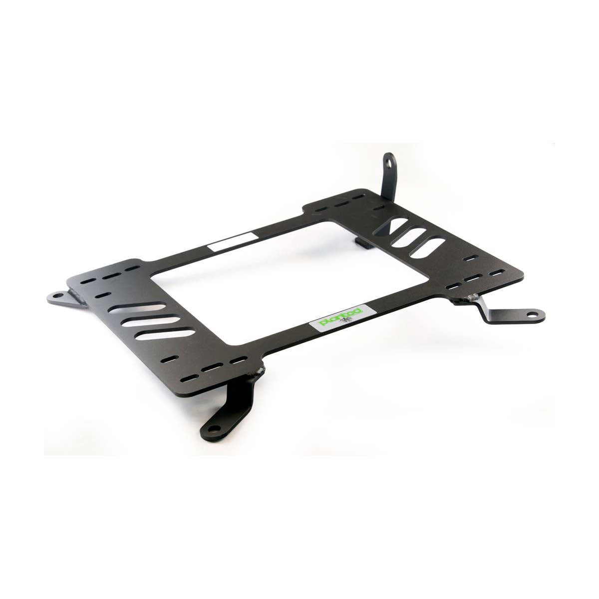 Vehicle-specific floor mounting base for 2007-2014 Mazda 2, passenger side, shown with Planted top plate