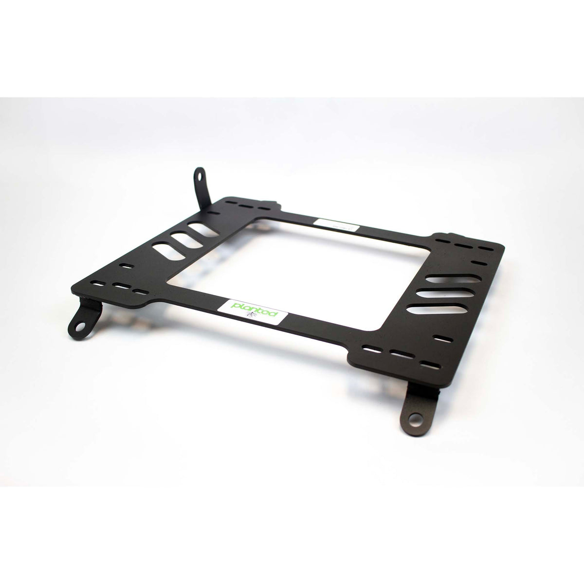 Vehicle-specific floor mounting base for 1999-2005 Ferrari 360, driver side, shown with Planted top plate