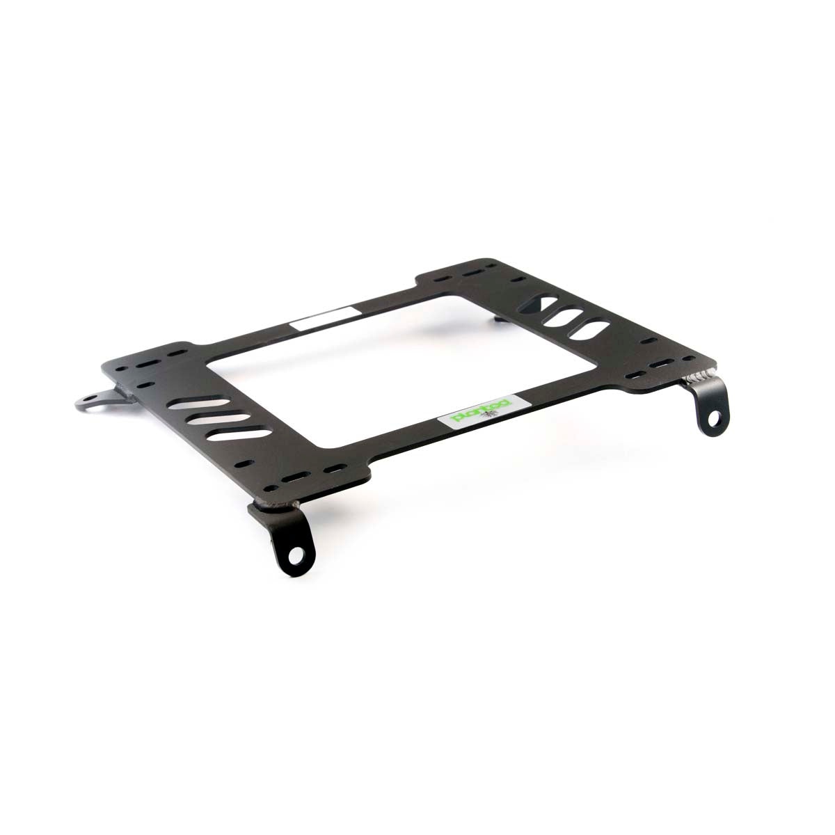 Vehicle-specific floor mounting base for 1984-1989 Toyota MR2 (W10), passenger side, shown with Planted top plate