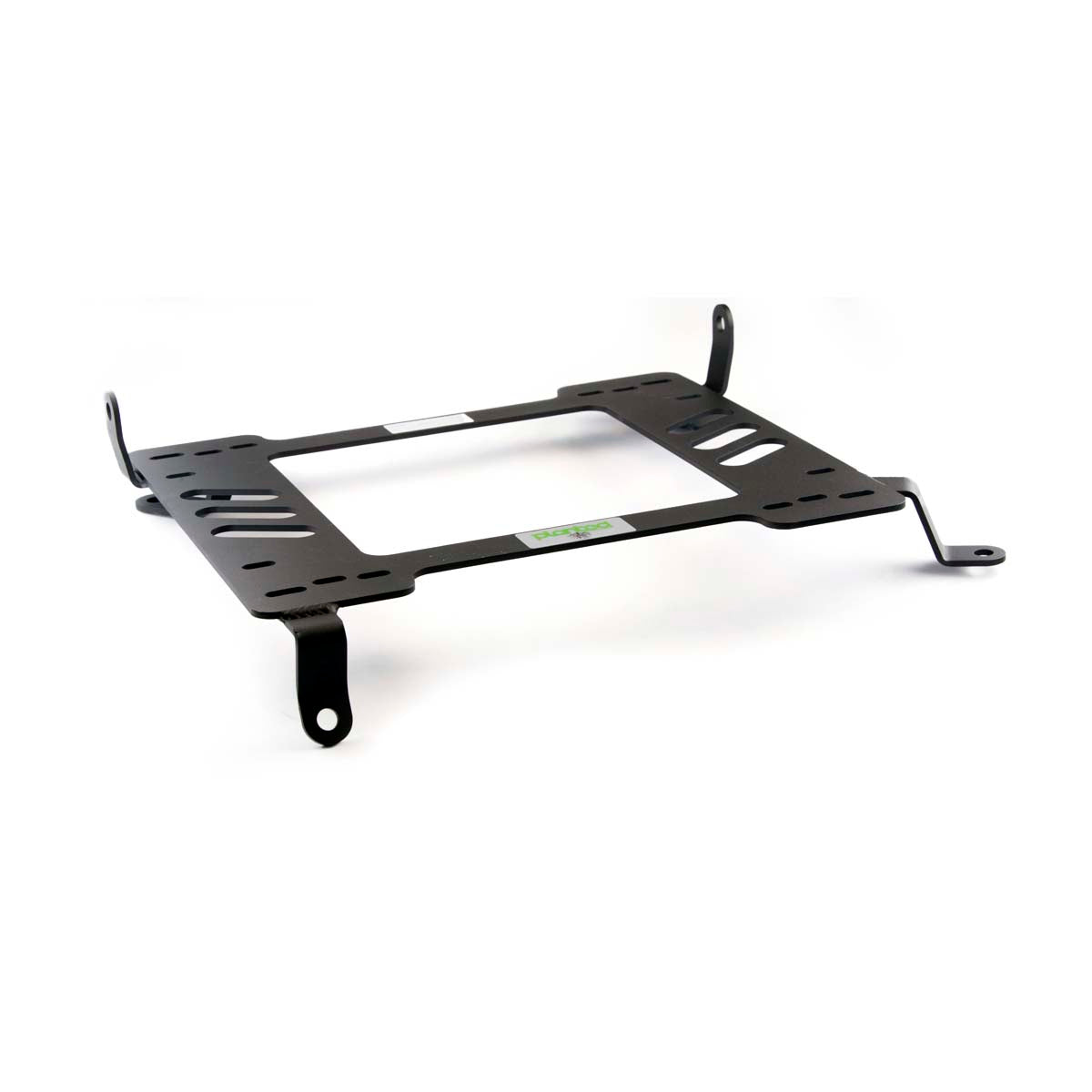 Vehicle-specific floor mounting base for 2003-2010 BMW 5 Series (E60), driver side, shown with Planted top plate