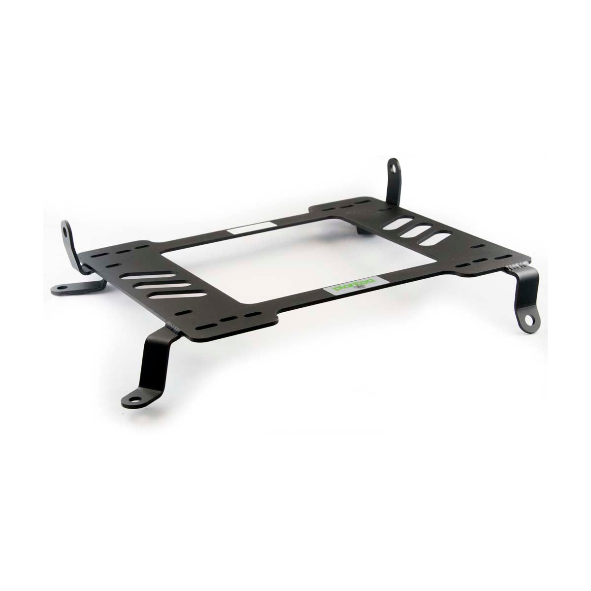Vehicle-specific floor mounting base for 2003-2010 BMW 5 Series (E60), passenger side, shown with Planted top plate