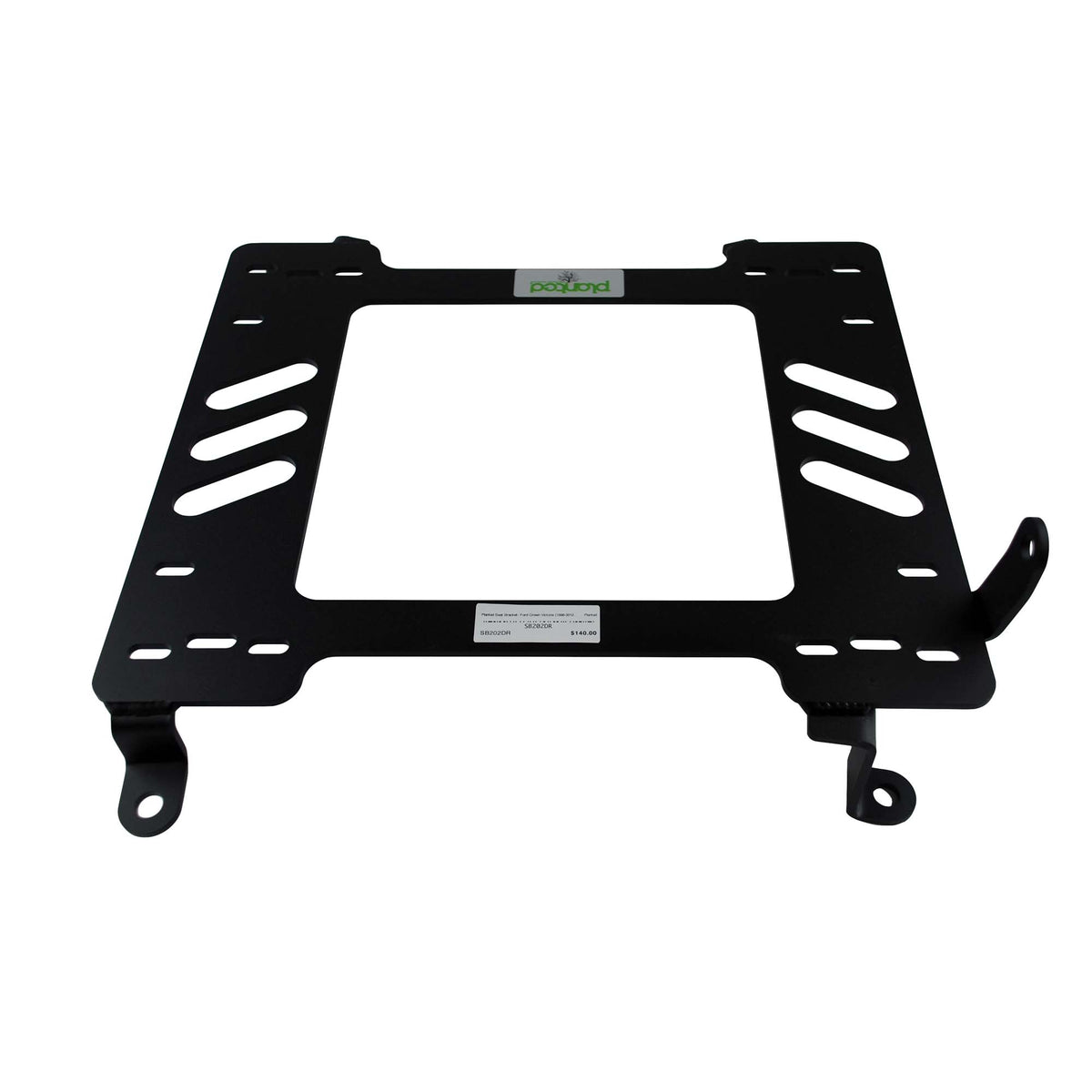 Vehicle-specific floor mounting base for 1998-2012 Ford Crown Victoria, driver side, shown with Planted top plate