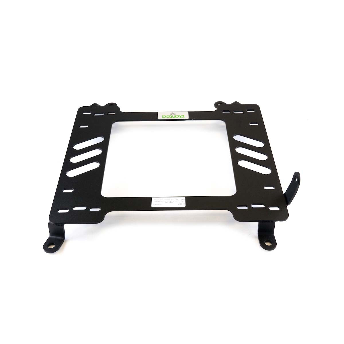 Vehicle-specific floor mounting base for 2015+ Ford Mustang, driver side, shown with Planted top plate