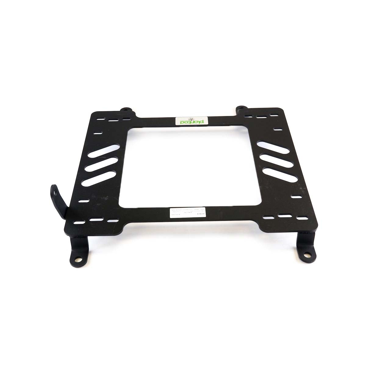 Vehicle-specific floor mounting base for 2015+ Ford Mustang, passenger side, shown with Planted top plate