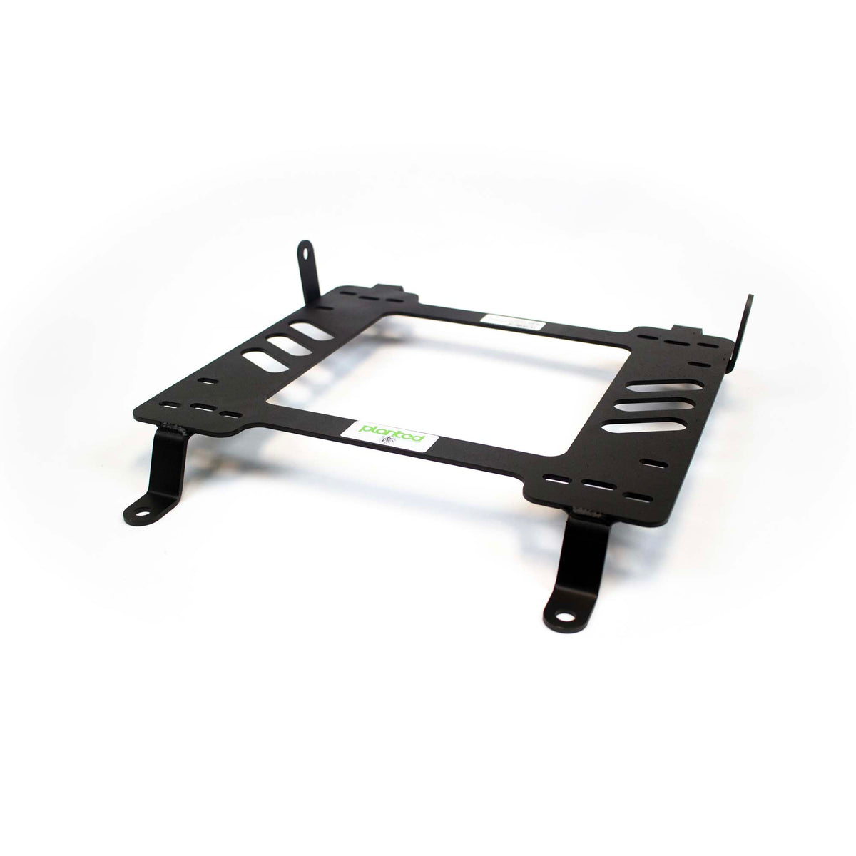Vehicle-specific floor mounting base for 2005-2019 Chevrolet Corvette C6/C7 (Non-ZR1), passenger side, shown with Planted top plate