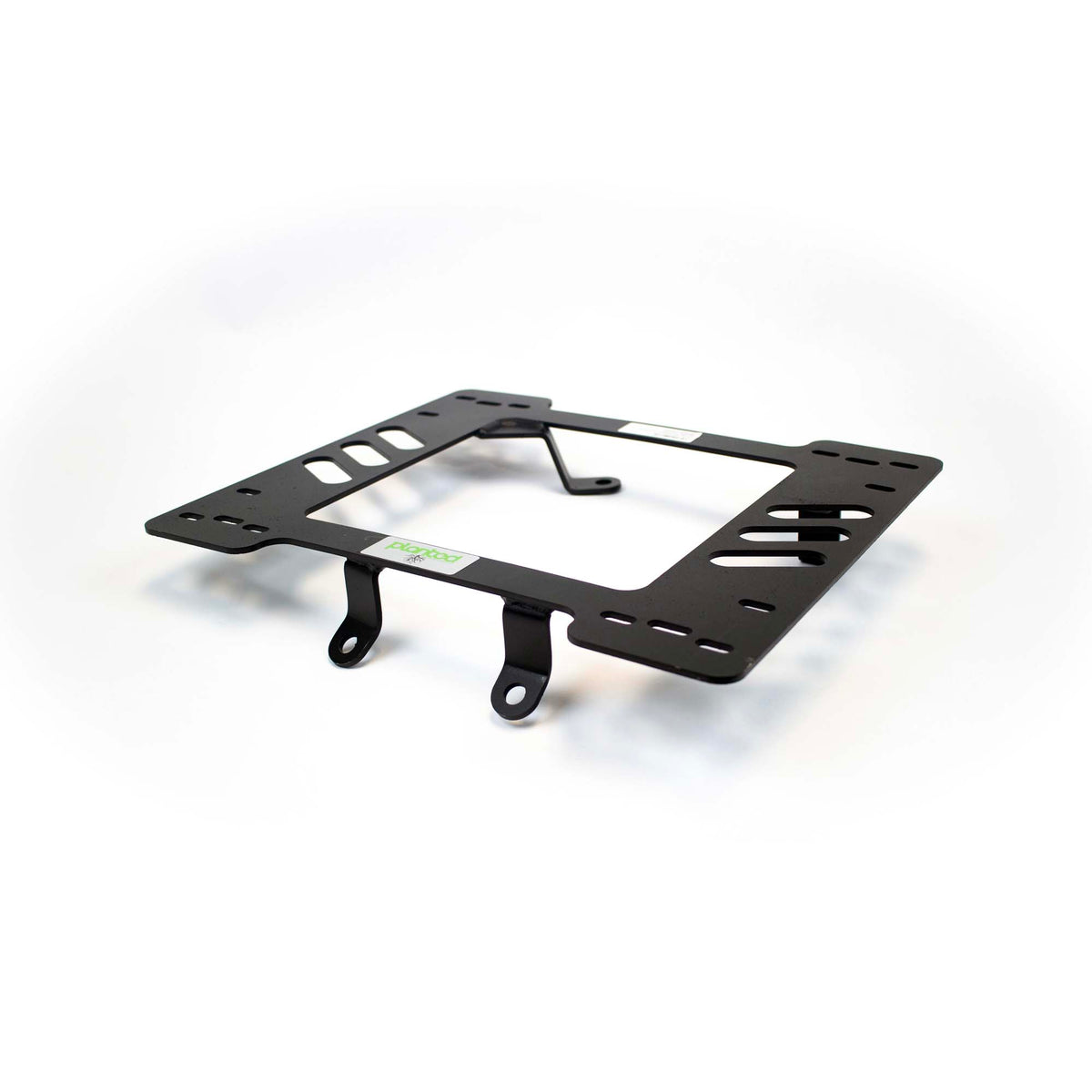 Vehicle-specific floor mounting base for 1980-1986 Ford Bronco (3rd Gen, Bucket Seat Models Only), passenger side, shown with Planted top plate