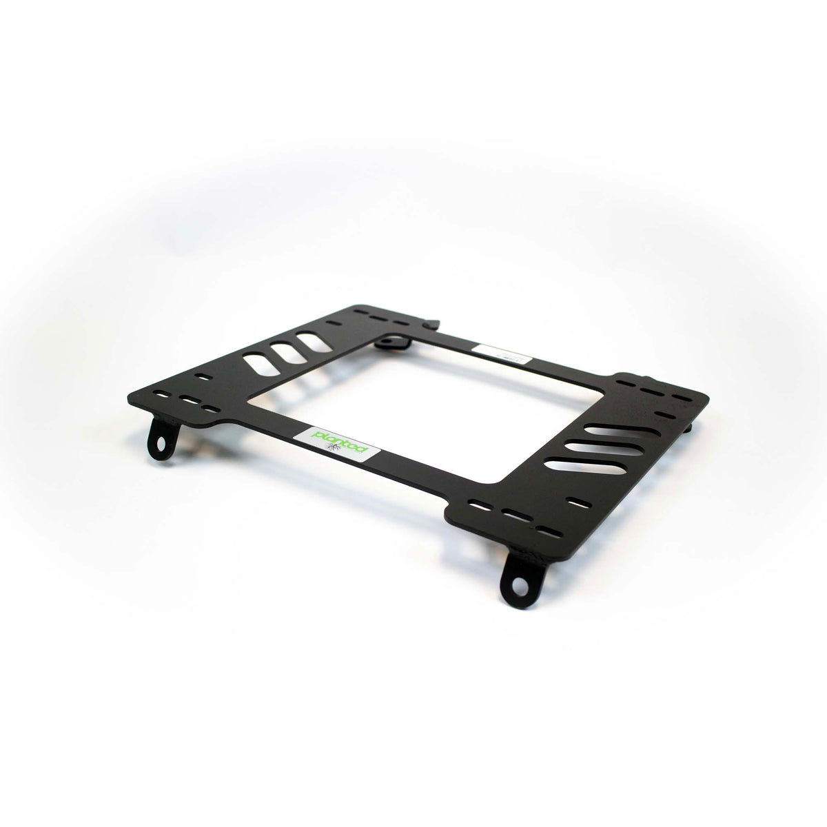 Vehicle-specific floor mounting base for 1980-1986 Datsun / Nissan 720 Pickup, passenger side, shown with Planted top plate