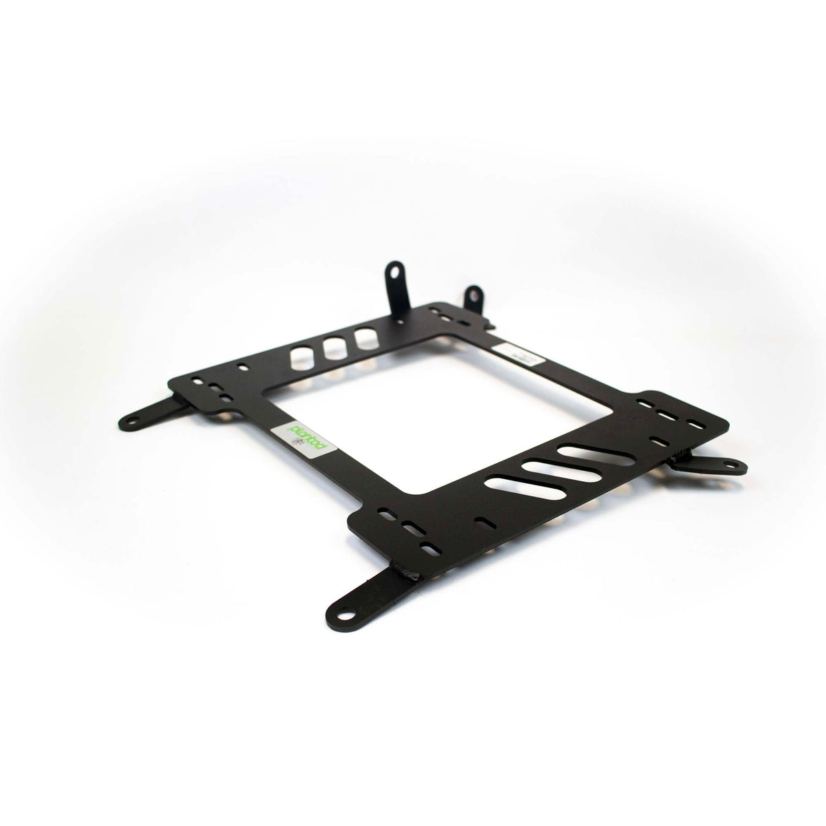 Vehicle-specific floor mounting base for 2010-2013 Mazda 3 / Mazdaspeed 3, driver side, shown with Planted top plate