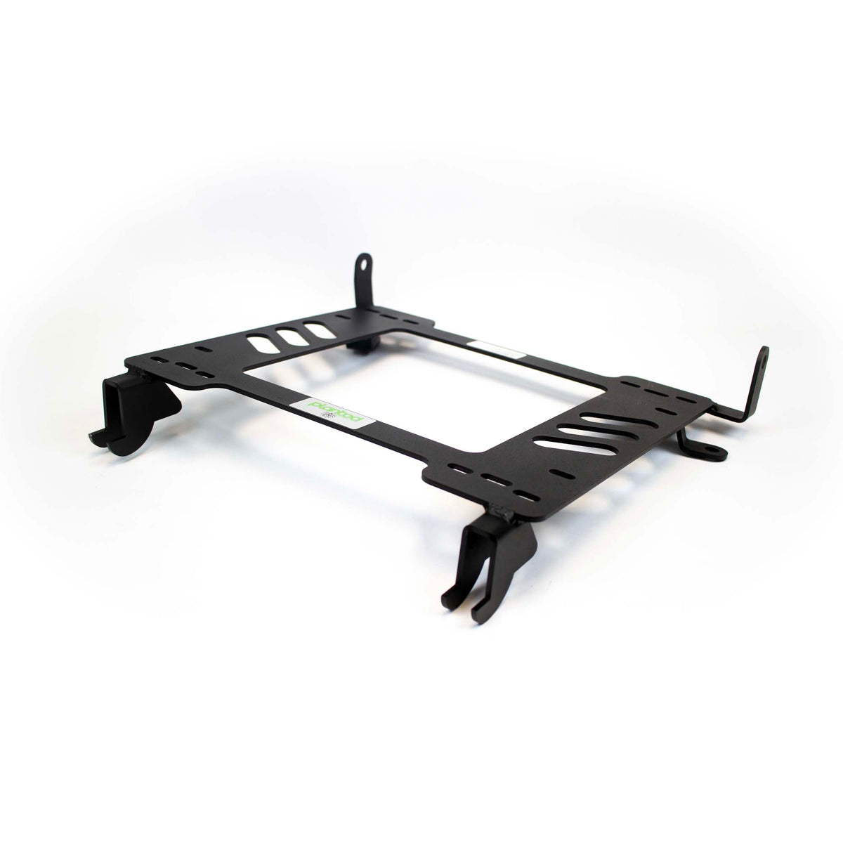 Vehicle-specific floor mounting base for 2016+ Chevrolet Camaro (6th Gen), driver side, shown with Planted top plate