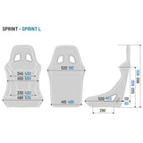 Sparco Sprint L Racing Seat Sizing Chart