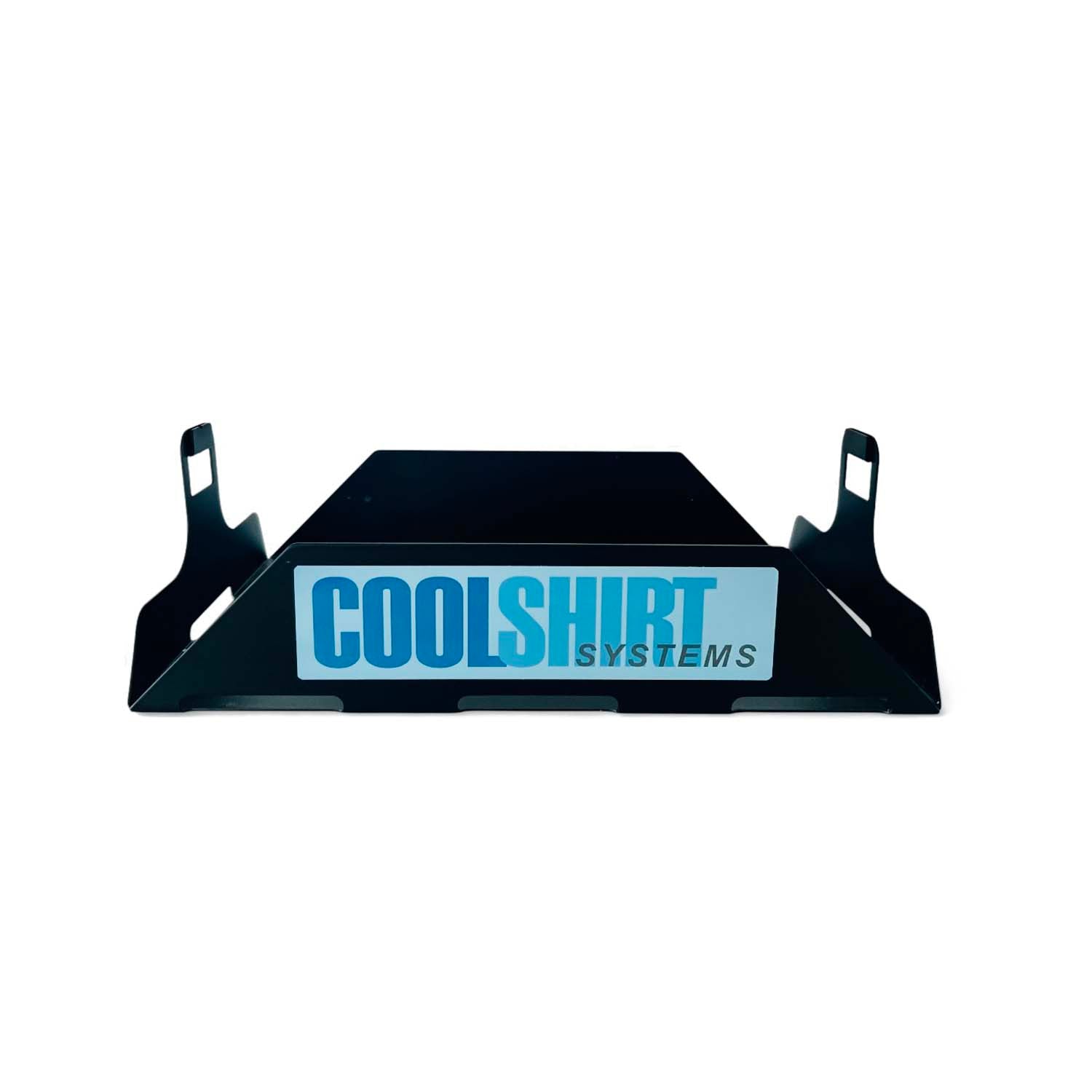 Coolshirt 7.5qt cooler mounting tray in black powder-coated finish, no straps included