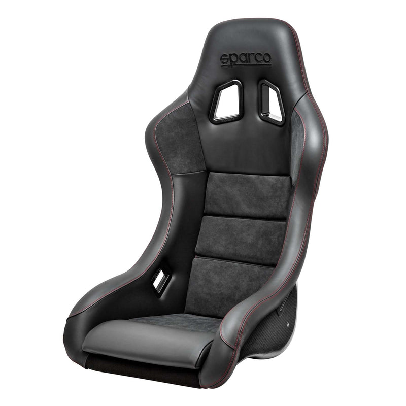 Sparco QRT-C Performance Carbon Racing Seat - Black with Red Stitching