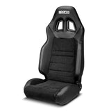 Sparco R100+ Seat - Black Vinyl with Micro Suede Inserts