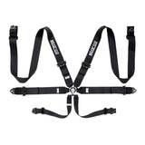 Sparco FIA 6-Point Racing Harness - Steel, Pull-Up Lap Adjusters