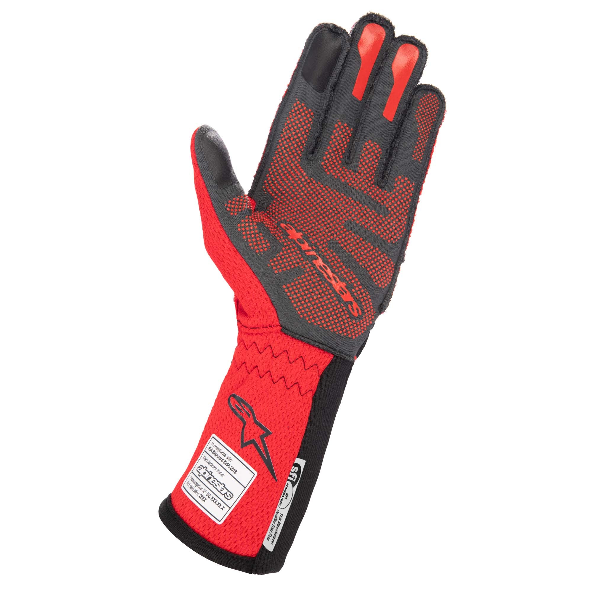 Alpinestars Tech-1 ZX v3 Racing Gloves - Black/Red Palm