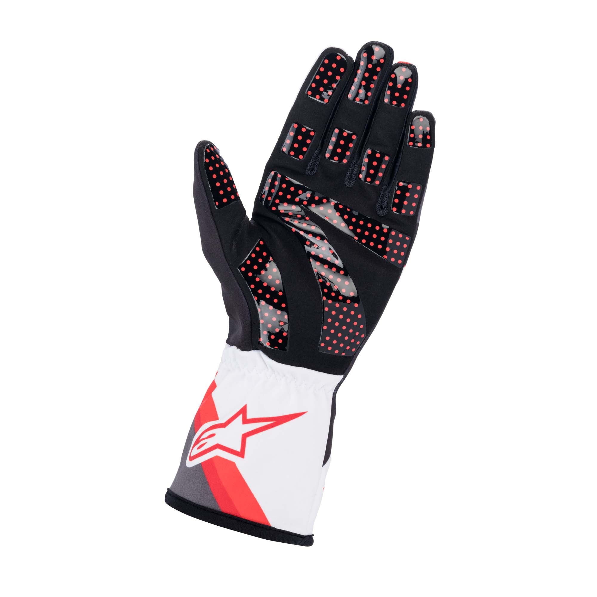 Alpinestars Tech-1 K Race S v2 Youth Karting Gloves - Graphic, Black/White/Red Palm