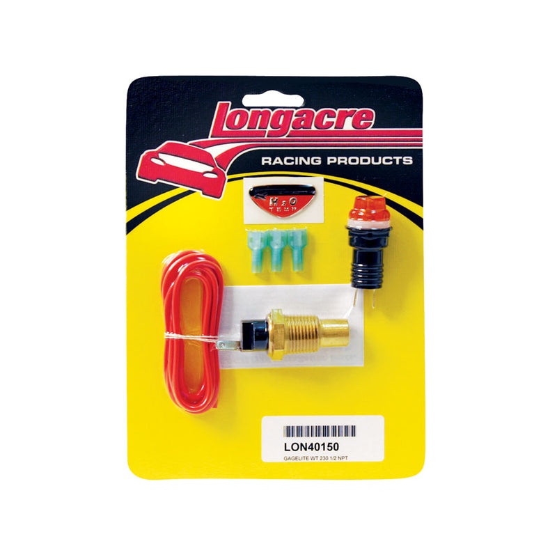 Longacre Water Temperature Warning Light Kit - 230 Deg, 1/2" NPT
