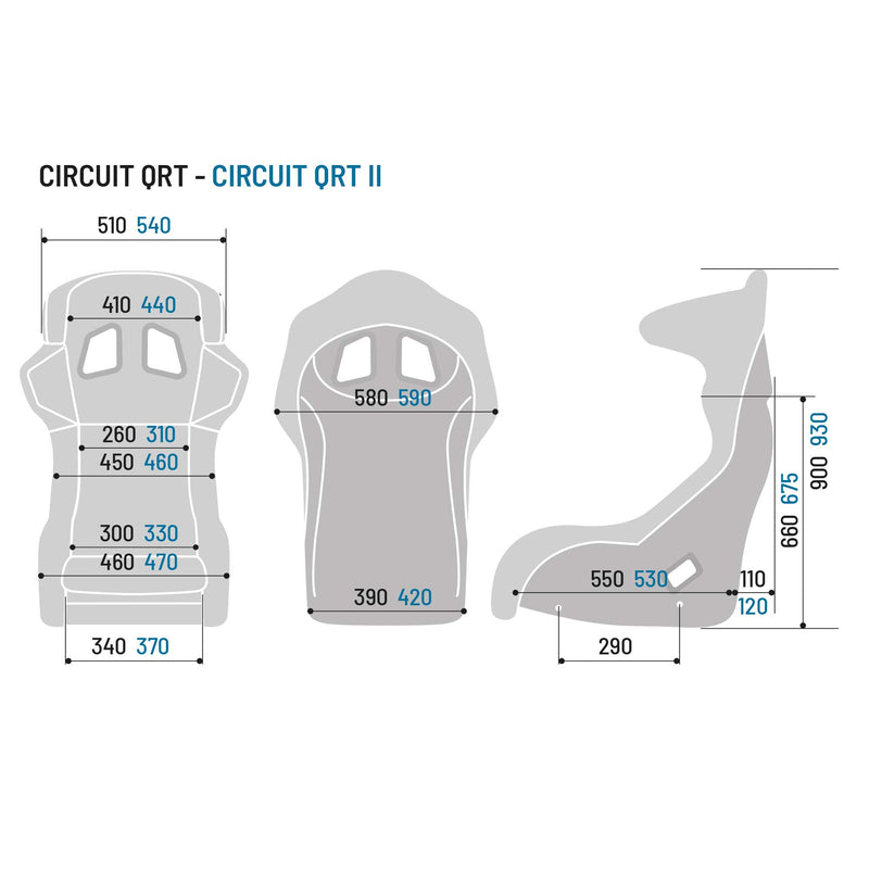 Sparco Circuit QRT Seat Sizing Chart