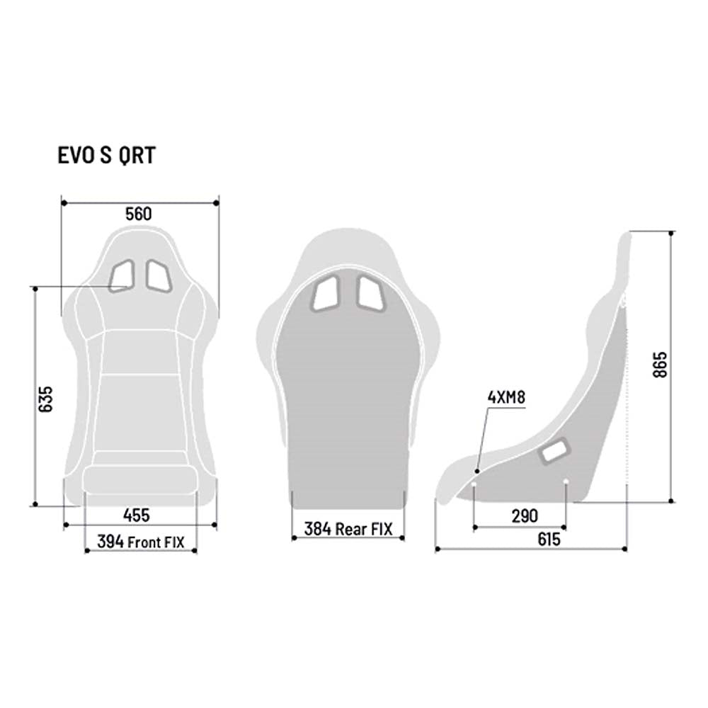 Sparco Evo S Fiberglass Racing Seat Sizing Chart