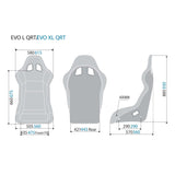 Sparco Evo XL QRT Fiberglass Racing Seat Seat Sizing Chart