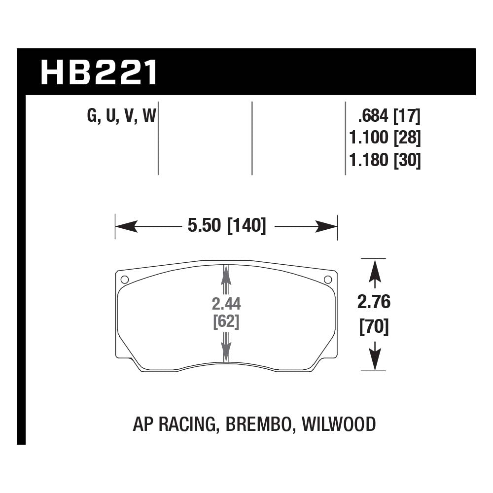 Hawk HB221U.684 Racing Pad - DTC-70 Compound