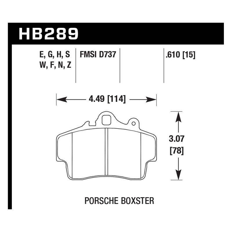 Hawk HB289F.610 Street Performance Pad - HPS Compound
