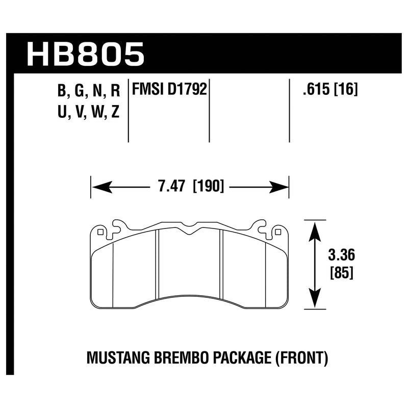 Hawk HB805N.615 Performance Pad - HP Plus Compound