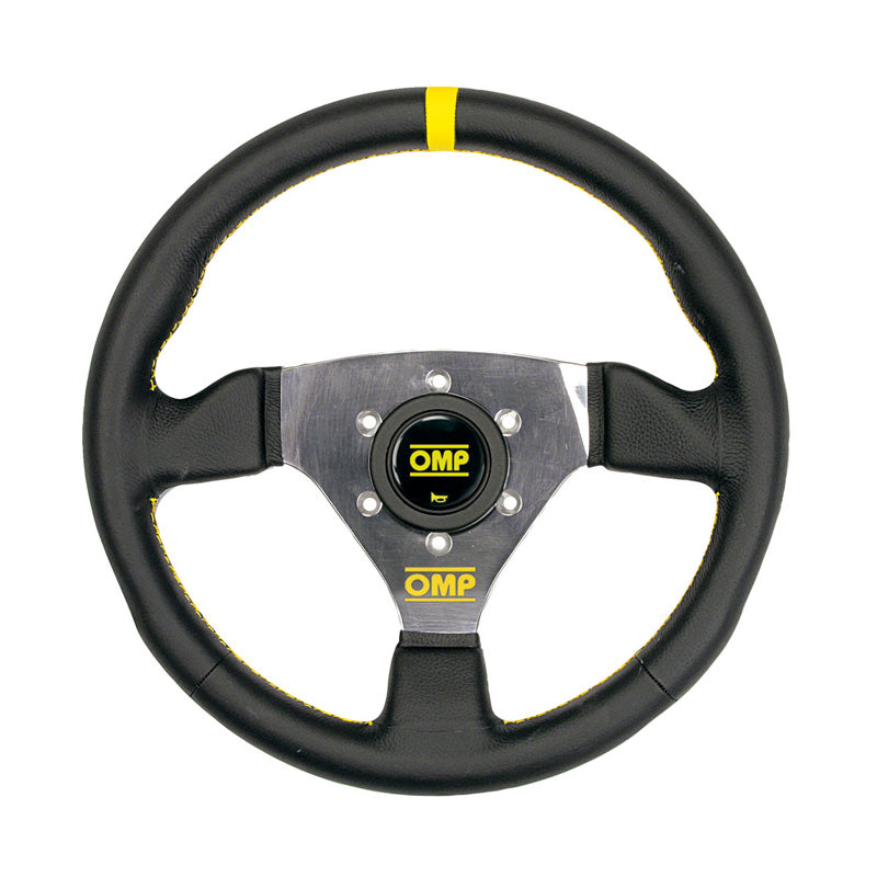 OMP Trecento Steering Wheel - Black Leather