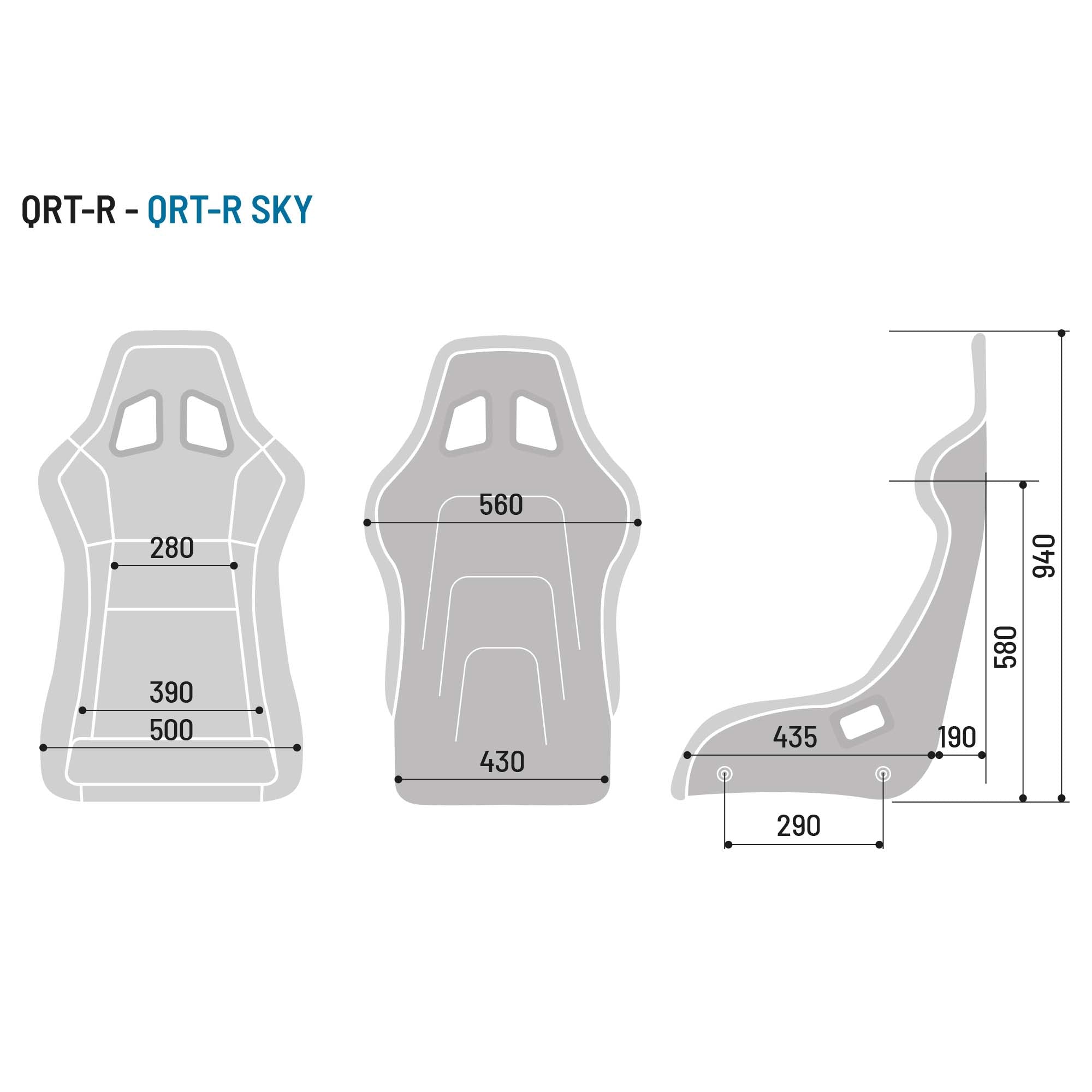Sparco QRT-R Fiberglass Racing Seat Sizing Chart