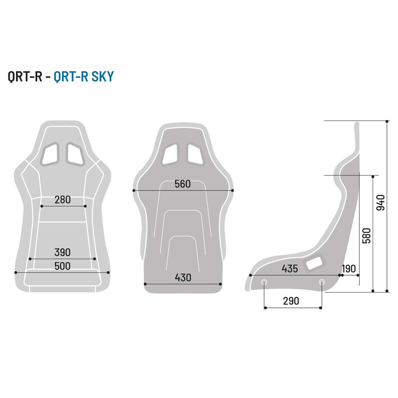 Sparco QRT-R X Off Road Racing Seat Sizing Chart