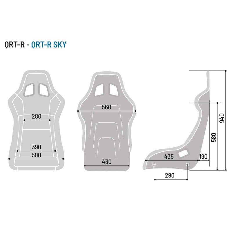 Sparco QRT Performance Seat Sizing Chart