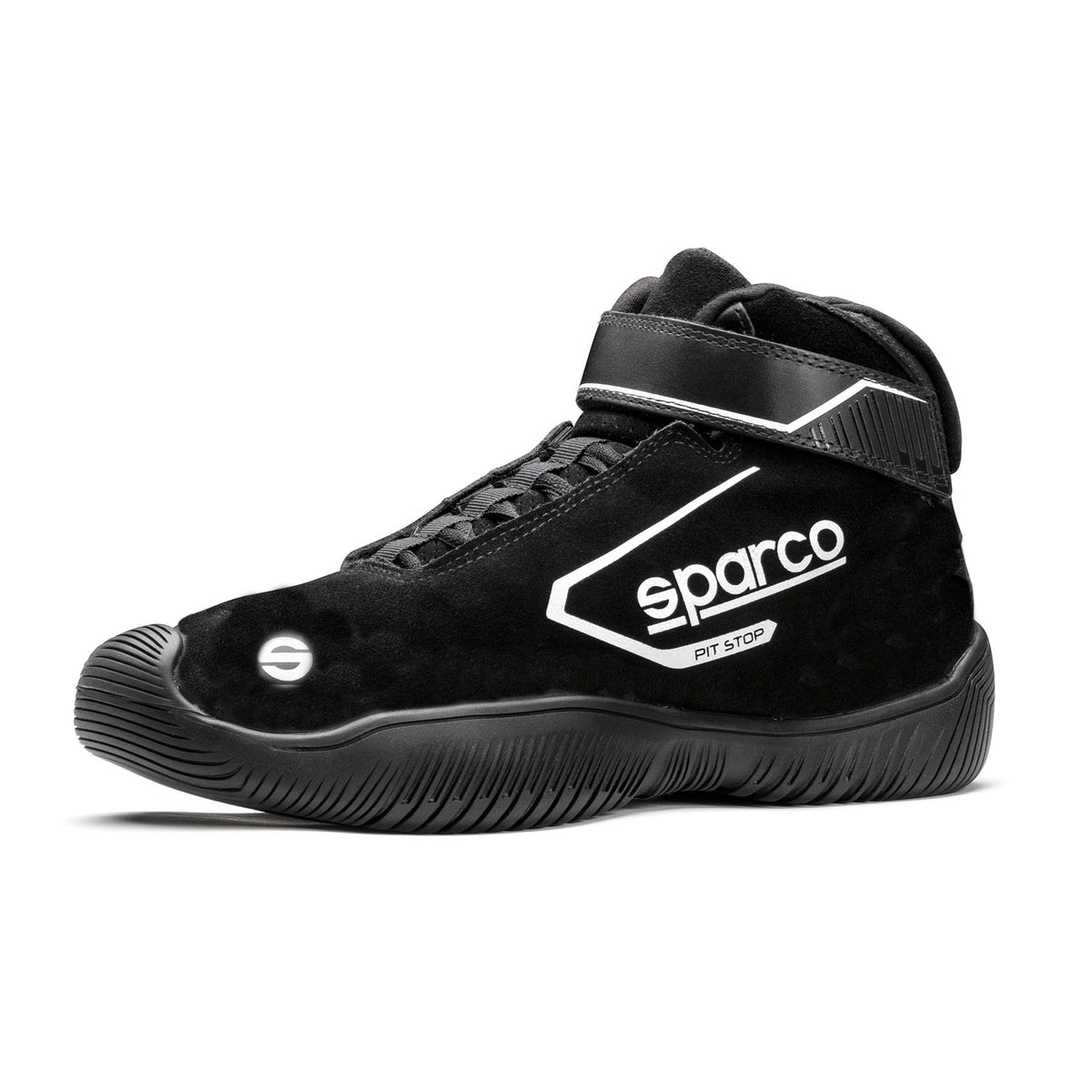 Sparco Pit Stop Crew 9 Black Racing Shoes Mens Mid Top Suede Boots 0012CREW009NR Circle Track Supply, Inc. > Pit Crew Accessories > Sparco  main image 2