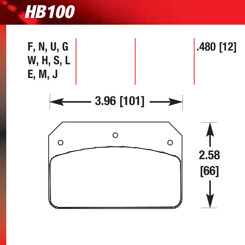 Hawk HB100S.480 Racing Pad - HT-10 Compound