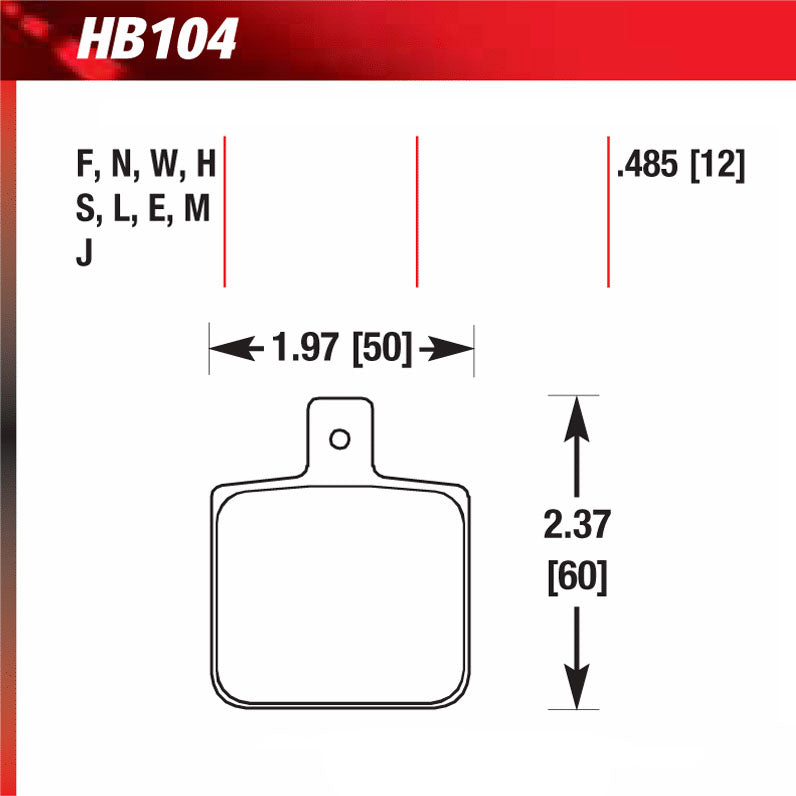 Hawk HB104E.485 Racing Pad - Blue Compound