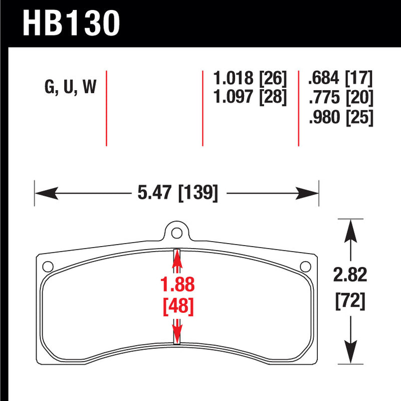 Hawk HB130U.775 Racing Pad - DTC-70 Compound