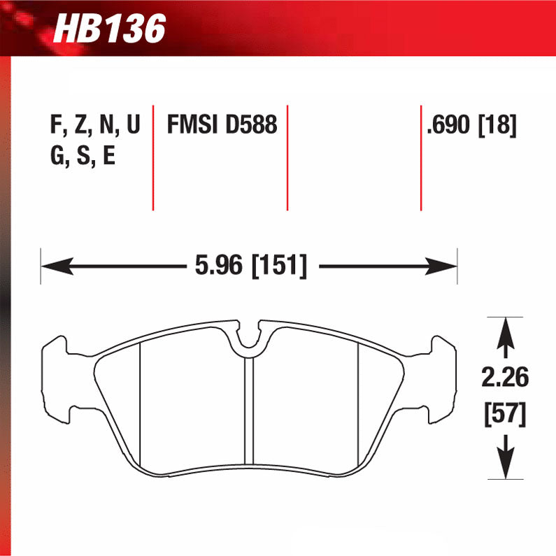 Hawk HB136G.690 Racing Pad - DTC-60 Compound