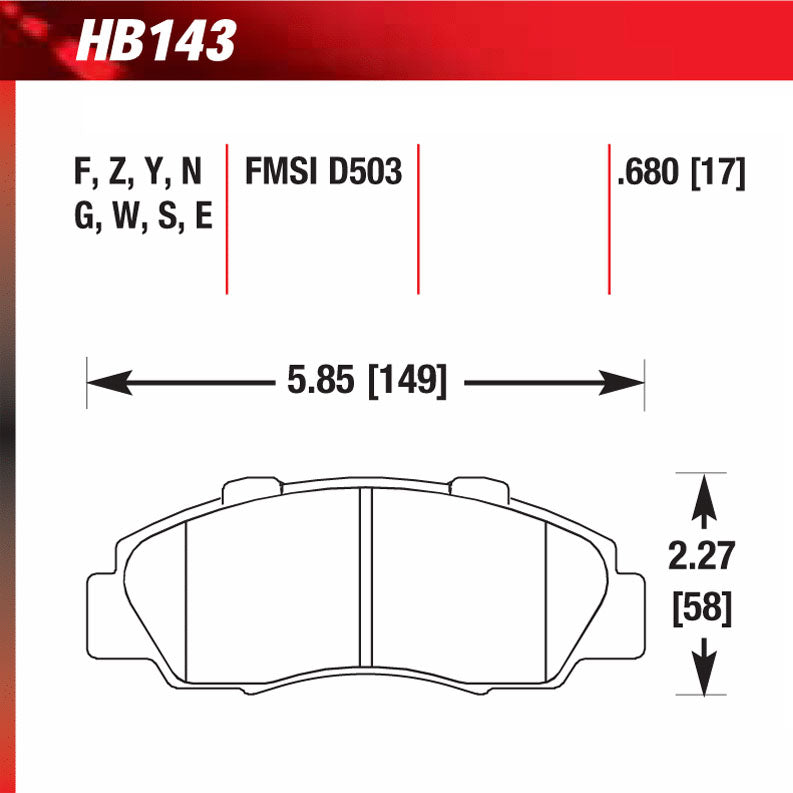 Hawk HB143G.680 Racing Pad - DTC-60 Compound
